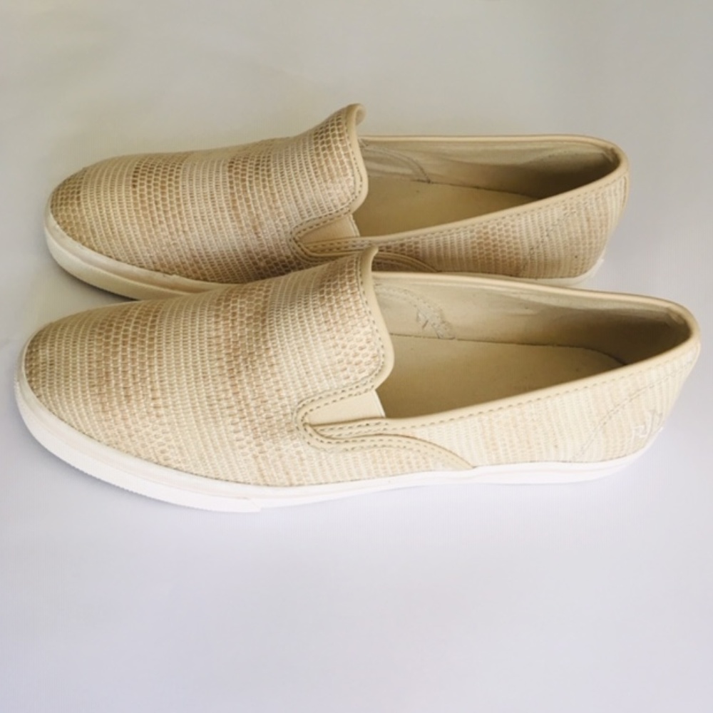 Lauren Ralph Lauren Janis Faux Straw Slip-Ons 9B